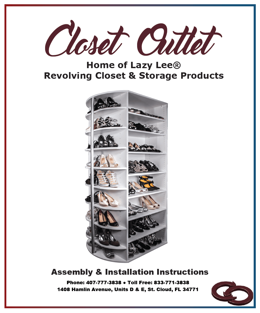 Assembly instructions cover – revolving closet system installation guide by Closet Outlet