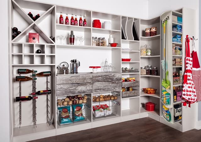Space-saving revolving wardrobe kitchen pantry – eco-friendly closet materials