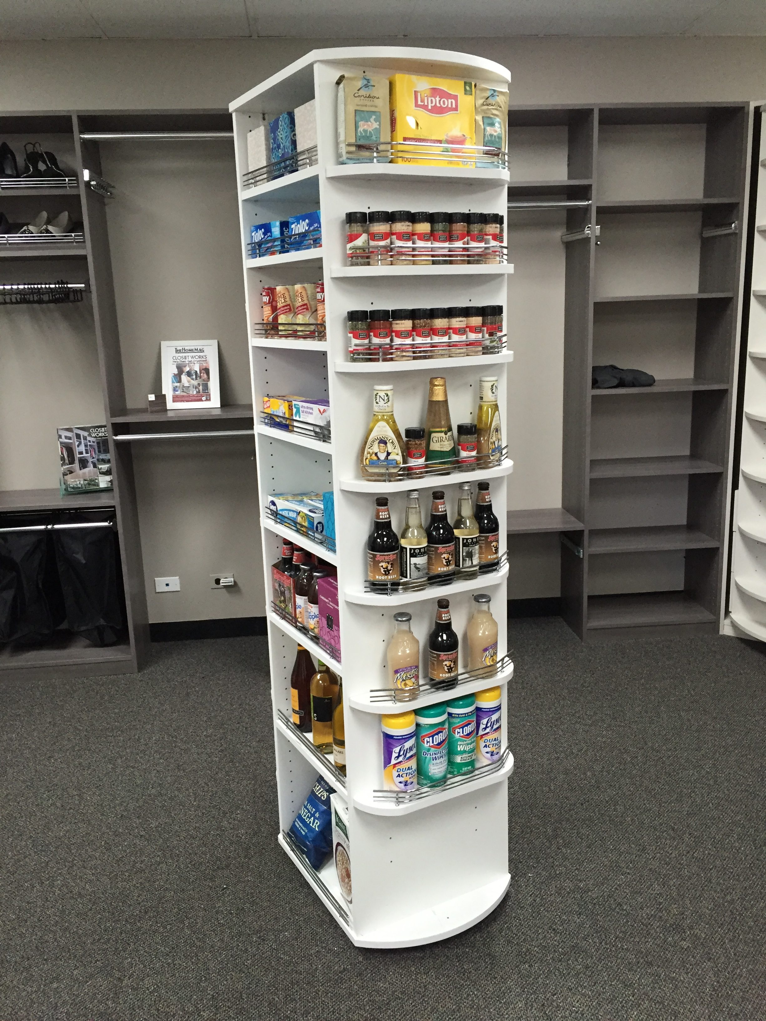 360-degree closet carousel pantry showroom display – closet dealer program
