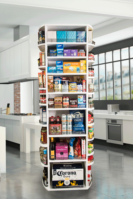 360-degree closet carousel pantry rotation animation – mechanical closet systems