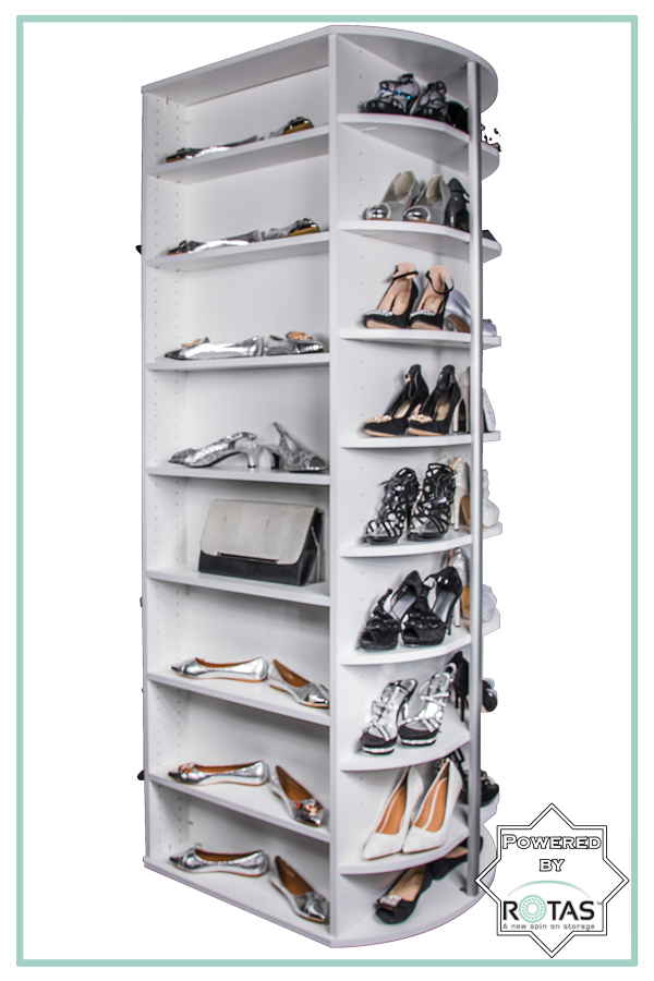 High-end closet motorized shelving – revolving valet system